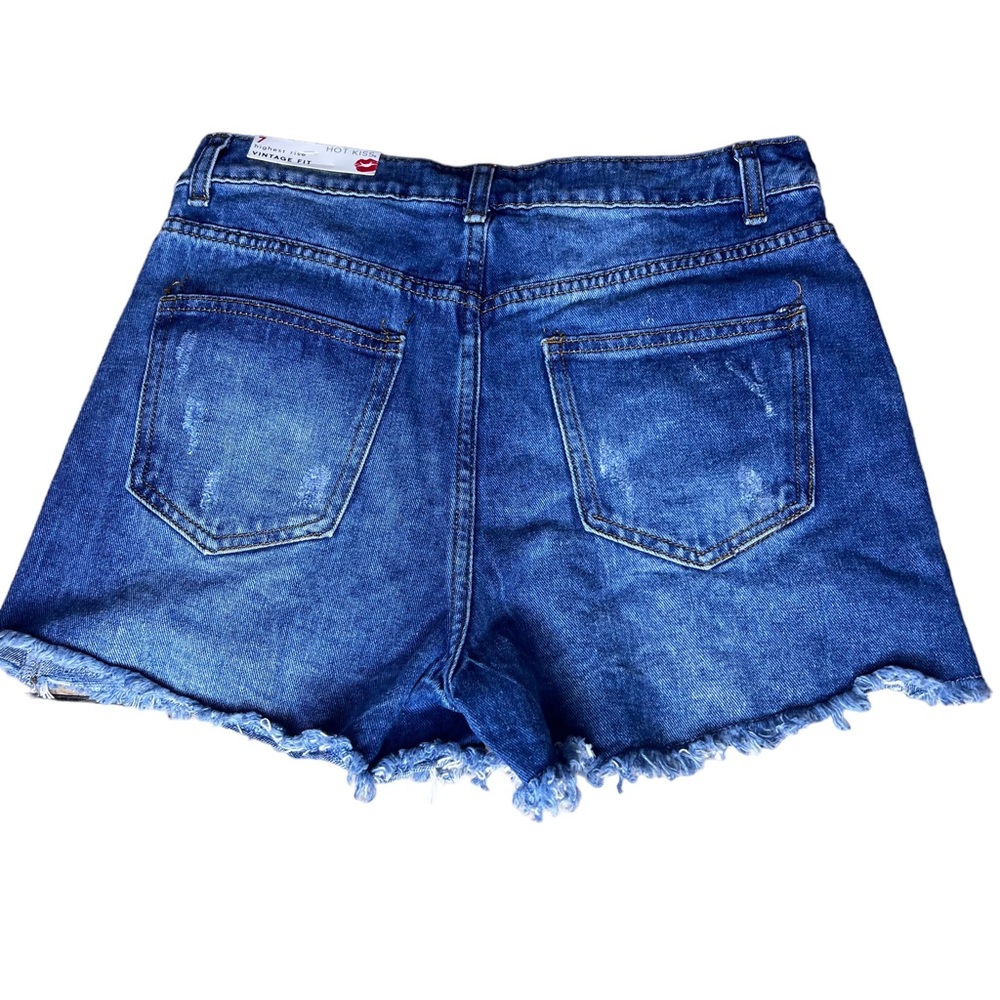 HOT KISS High Rise Distressed Studded Jean Short Size 7 NWT - Picture 2 of 8